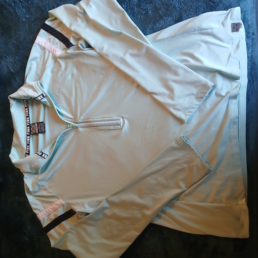 PINK Light Blue Quarter-Zip Pullover